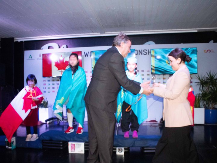 Medal presentation at the prize-giving ceremony.
