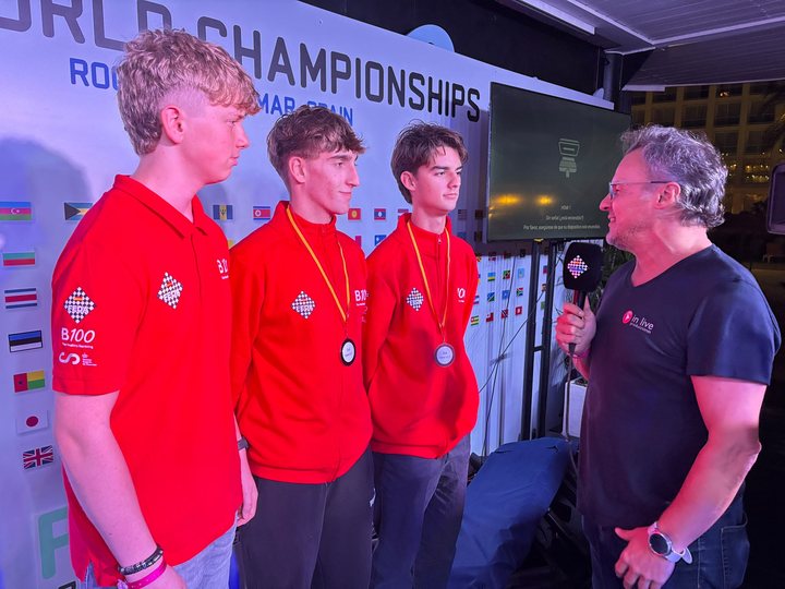The Spanish players Daniel Tabuenca, Iago Fernandez Ramos and Martín Krauchi interviewed after the ceremony.