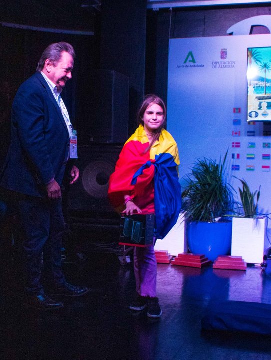 Medallist at the prize-giving ceremony of the FIDE World U7–U17 Championships 2026.