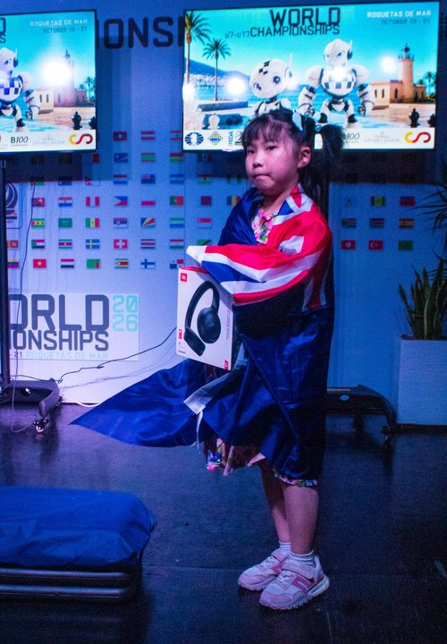 Medallist at the prize-giving ceremony of the FIDE World U7–U17 Championships 2026.