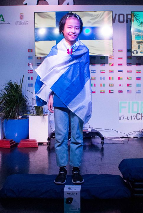Medallist at the prize-giving ceremony of the FIDE World U7–U17 Championships 2026.