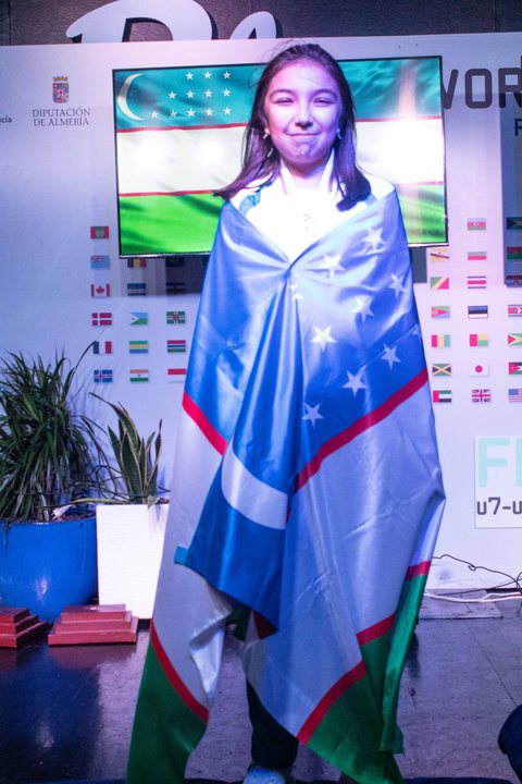 Medallist at the prize-giving ceremony of the FIDE World U7–U17 Championships 2026.