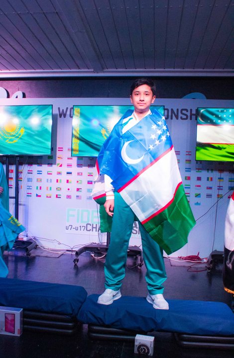 Medallist at the prize-giving ceremony of the FIDE World U7–U17 Championships 2026.