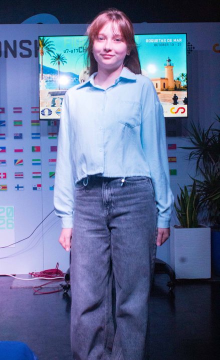 Medallist at the prize-giving ceremony of the FIDE World U7–U17 Championships 2026.