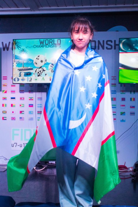 Medallist at the prize-giving ceremony of the FIDE World U7–U17 Championships 2026.