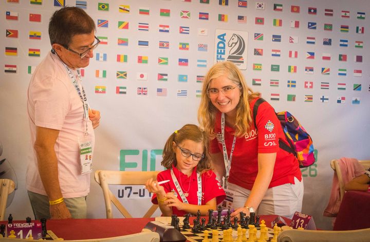 Day 1 (rounds 1–2) of the FIDE World U7–U17 Championships 2026 in Roquetas de Mar.