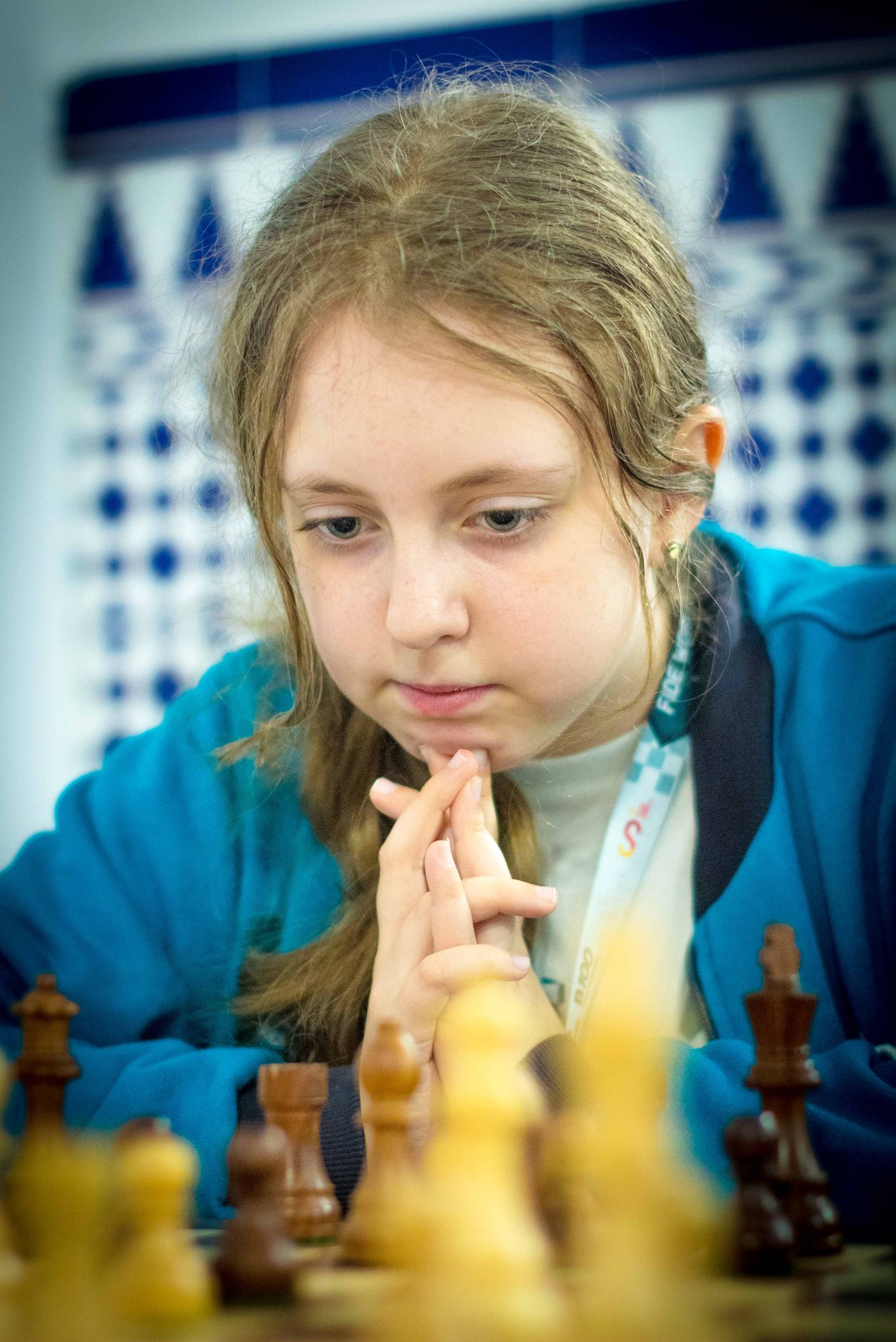 Milana Filippova (Kazajistán), líder del Sub-11 Femenino con 6/6. Foto: Javier Garrido.