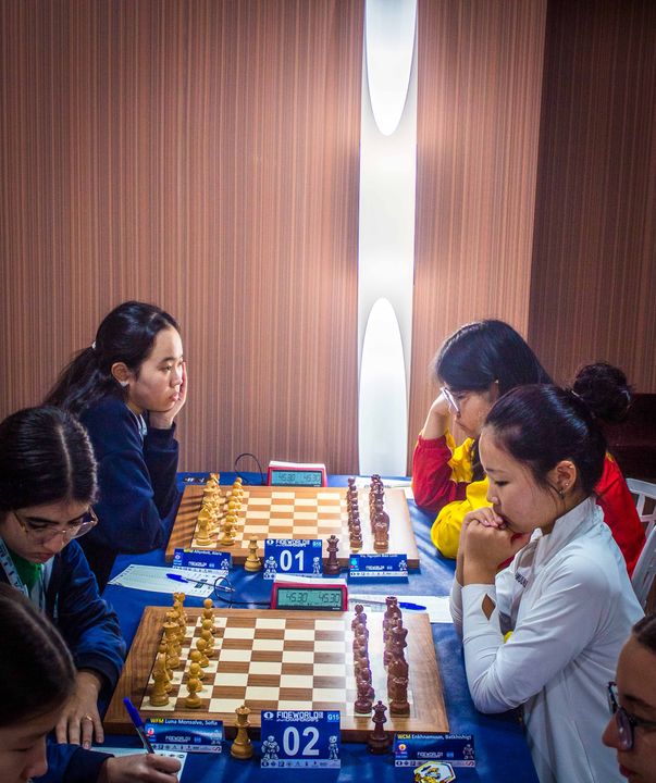 Day 4 (rounds 7–8) of the FIDE World U7–U17 Championships 2026 in Roquetas de Mar.